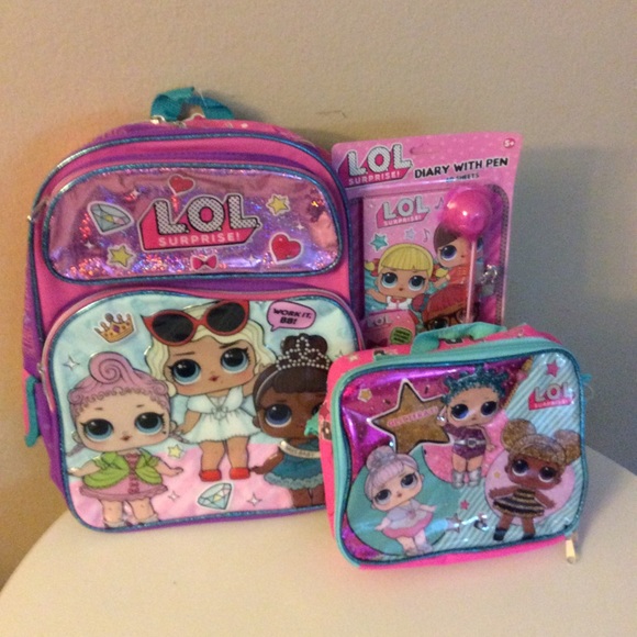 3 PIECE - LOL SURPRISE SCHOOL BACKPACK LUNCH BOX - Picture 4 of 7